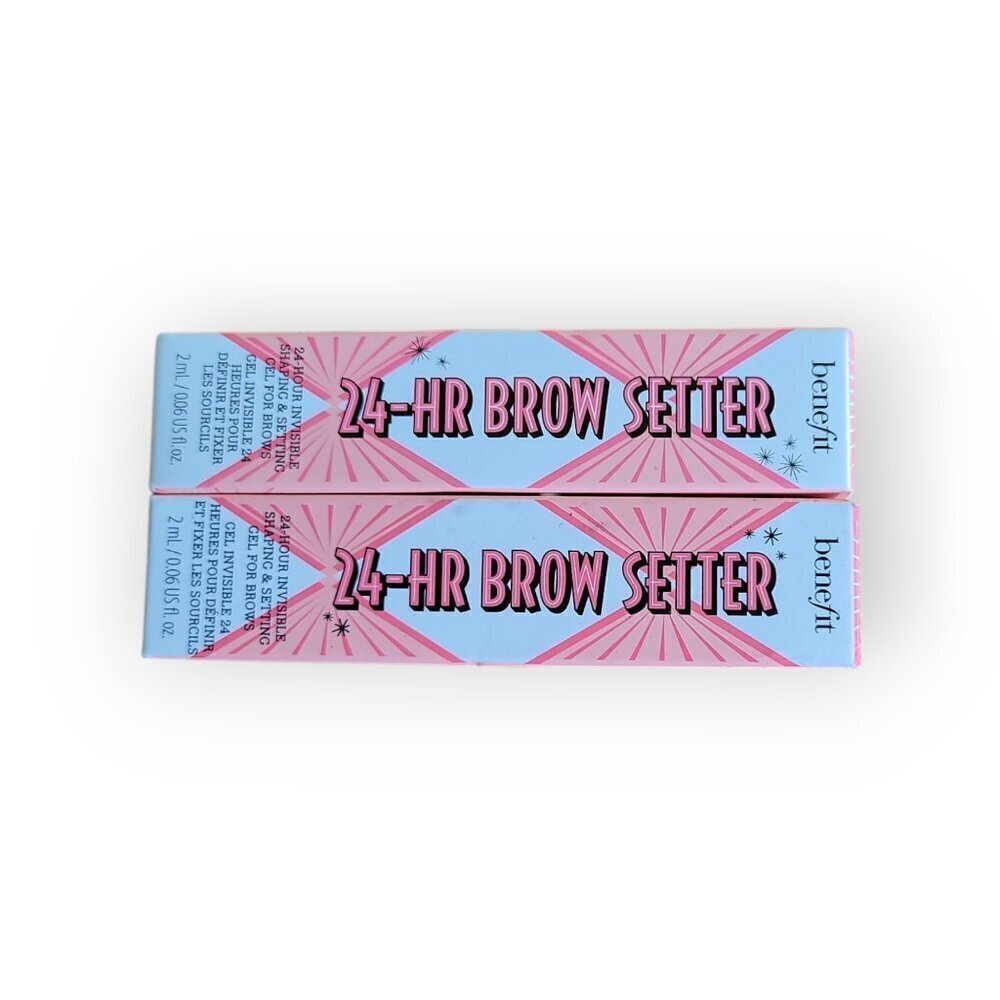 Benefit 24-HR Brow Setter Clear Gel Duo 2 mL x2 Water-Resistant NIB